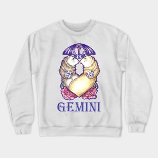 Ferret Gemini Zodiac Sign - With Zodiac Name Crewneck Sweatshirt